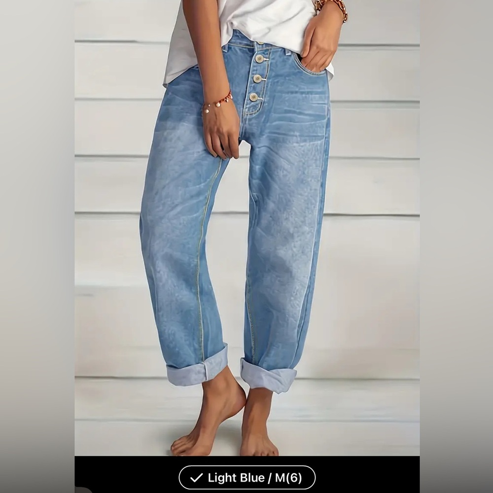 Blue Loose Fit Straight Jeans | Versatile Women’s Denim